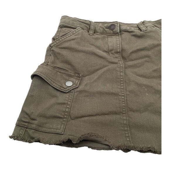 Old Navy Girls Utility Cargo Skirt Size 7 Olive Green Cotton Adjustable Waist - Picture 9 of 12